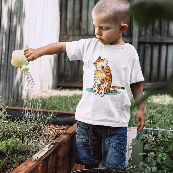 Calvin & Hobbes The Hug Youth T-Shirt - Picture 1 of 5